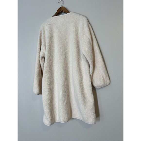 Wilfred Free Long Liner Shirt Jacket Womens Sz L Sherpa Teddy Coat Shacket - Picture 6 of 13